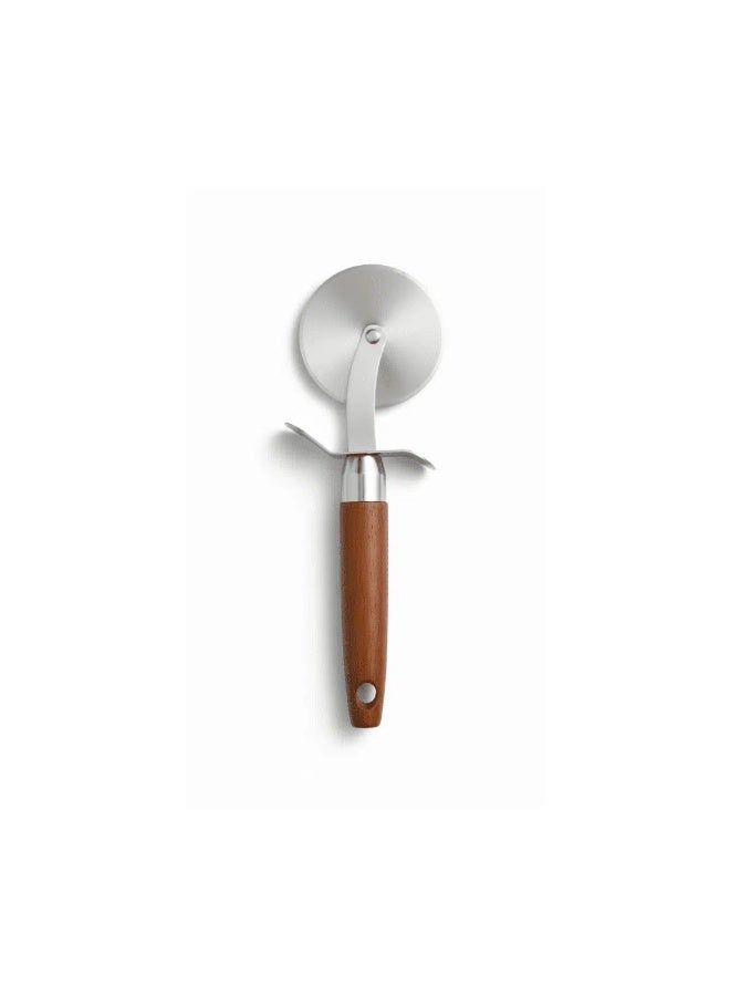 Professional 21cm Pizza Cutter Wheel with Ergonomic Wooden Handle - Image 1